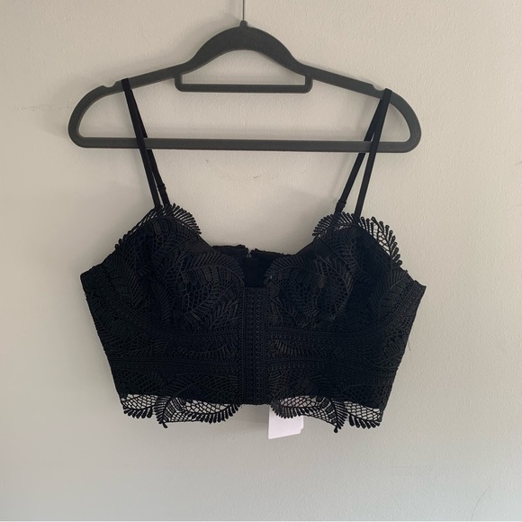 Reiss Penny Lace Black Bralette Size US 10 NWT - Picture 10 of 11